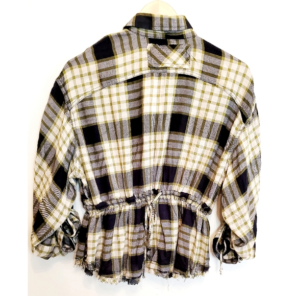 NWT We The Free Pacific Dawn Plaid Peplum Top XS - Picture 4 of 11